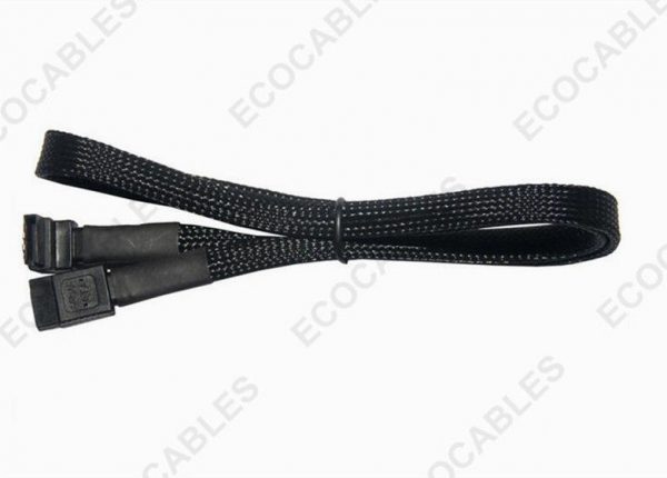 Sleeved SATA 7 pin Right Angle To Straight Patch Cable1