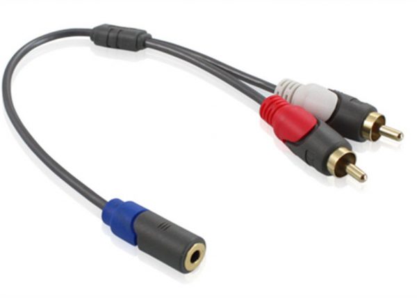 3.5mm Female To 2 RCA Male Adapter Audio Extension Cable1