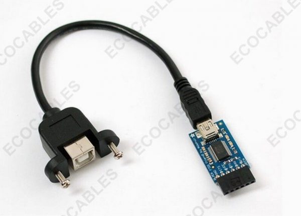 USB 2.0 AM To Panel Mount USB B Female Extension Cable 1