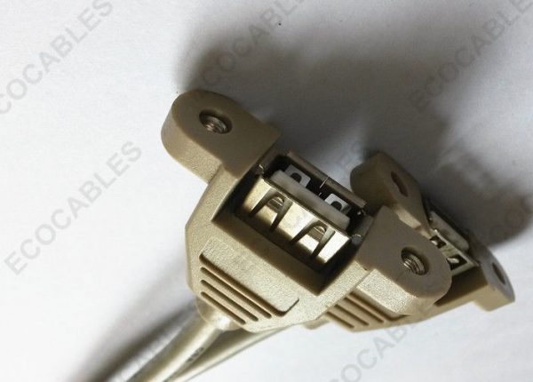 USB 2.0 Panel Mount A Female Splitter Cable 2