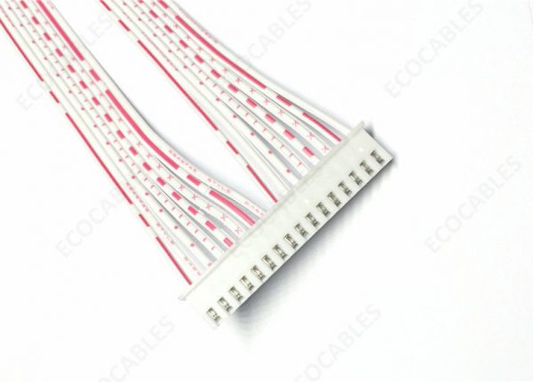 两侧带状电缆组件 XHP-16P UL2468 26 awg White Red 450mm2